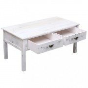 vidaXL Konferenční stolek bílý s patinou 100 x 50 x 45 cm dřevo