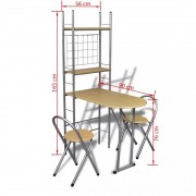 Skládací snídaňový set: barový stolek a 2 židle