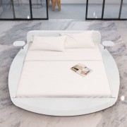 vidaXL Postel s matrací bílá umělá kůže 180 x 200 cm