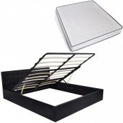 vidaXL Postel s matrací a úložným prostorem umělá kůže 180 x 200 cm