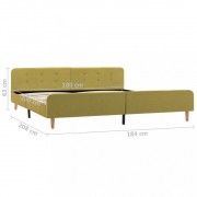 vidaXL Rám postele zelený textil 180 x 200 cm