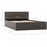 vidaXL Rám postele zvedací úložný prostor šedý umělá kůže 120 x 200 cm