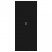 vidaXL Úložná skříň černá 80 x 35,5 x 180 cm dřevotříska