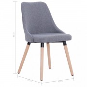 vidaXL Jídelní židle 4 ks světle šedé textil