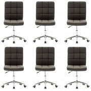 vidaXL Jídelní židle 6 ks tmavě šedé textil