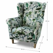 Křeslo CHARLOT zelené listí