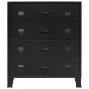 vidaXL Skříň se zásuvkami kovová industriální styl 78x40x93 cm černá