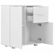 vidaXL Příborník bílý s vysokým leskem 71 x 35 x 76 cm dřevotříska