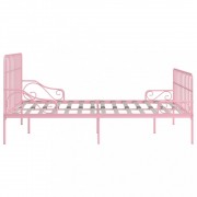 vidaXL Rám postele s laťkovým roštem růžový kov 180 x 200 cm