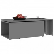 vidaXL Konferenční stolek šedý vysoký lesk 150x50x35 cm dřevotříska