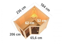 Interiérová finská sauna AMARA Dekorhome