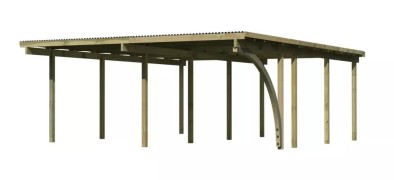 Dřevěný dvojitý přístřešek / carport ECO 2B Dekorhome