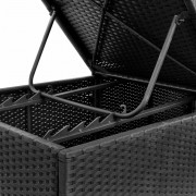 vidaXL Zahradní lehátko s bílým polstrem, černý polyratan 195x60x31 cm