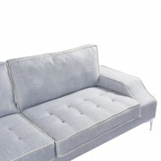 vidaXL Rohová sedačka, textil, krémově šedá, XXL, 326x163x83 cm