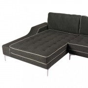 vidaXL Rohová sedačka, textil, tmavošedá, XXL, 326x163x83 cm