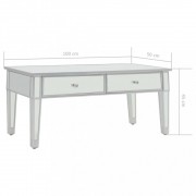 vidaXL Zrcadlový konferenční stolek z MDF a skla 100 x 50 x 45 cm