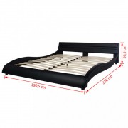 vidaXL Postel s matrací LED černá umělá kůže 180 x 200 cm