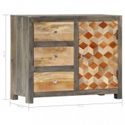 vidaXL Odkládací skříňka šedá 75 x 30 x 60 cm masivní mangovník