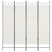 vidaXL 4dílný paraván bílý 160 x 180 cm textil