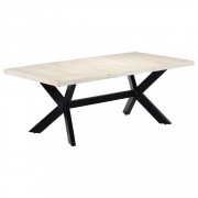 vidaXL Jídelní stůl bílý 200 x 100 x 75 cm masivní mangovníkové dřevo