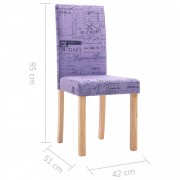 vidaXL Jídelní židle 6 ks fialové textil