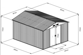 Zahradní domek 291x355 cm kovový Dekorhome