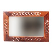 Zrcadlo Mira 60x90 z indického masivu palisandr, Světle medová