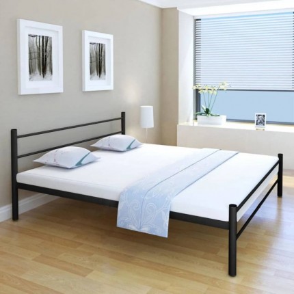 vidaXL Rám postele černý kovový 180 x 200 cm