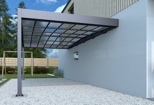 Kovový přístřešek / carport ke zdi 315 x 502 cm Dekorhome