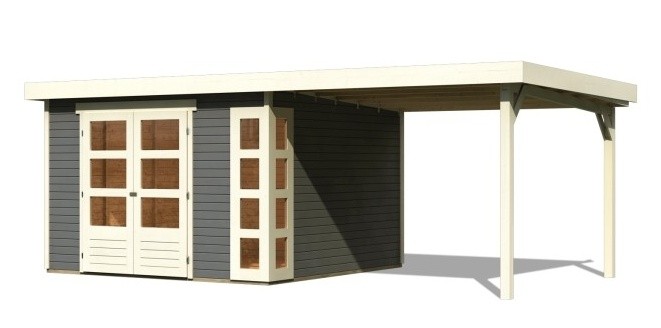 Dřevěný zahradní domek KERKO 6 s přístavkem 280 Dekorhome