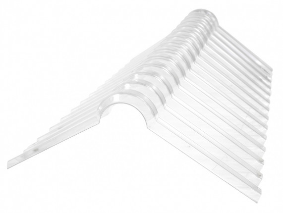 hřebenáč trapéz MAKRO 76 x 18 čirá 1045 x 280 mm