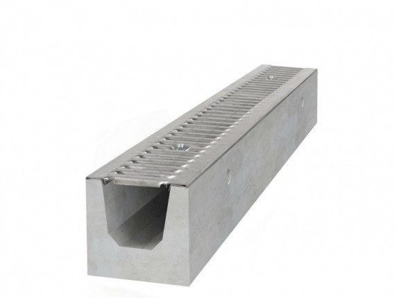 betonový žlab A15 s pozinkovanou mříží H250 1000 x 200 x 250 mm