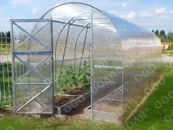 Zahradní skleník z polykarbonátu Dvushka 2 x 2 m polykarbonát Guttagliss
