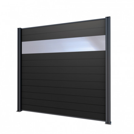 Boční stěna ke Carport Premium bílá / tmavě šedá, čirá