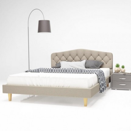vidaXL Postel s matrací z paměťové pěny modrá textil 140 x 200 cm