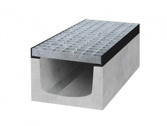 betonový žlab A15 s pozinkovanou mříží H600 500 x 300 x 600 mm