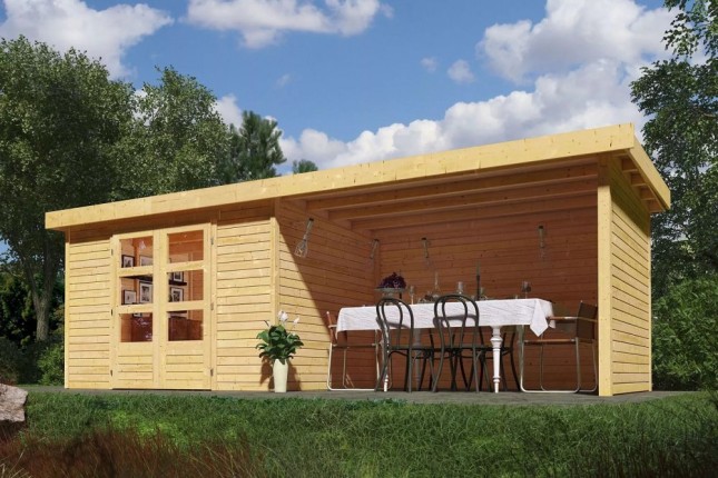 Dřevěný zahradní domek ASKOLA 3 s přístavkem 280 Dekorhome