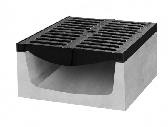 betonový žlab D400 s litinovou mříží H400 500 x 400 x 400 mm
