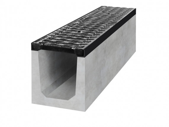 betonový žlab B125 spádový 14 / 1000 x 200 x 250 mm