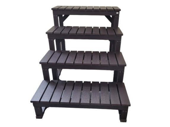 Schůdky k vířivce - šedé - 4 stupně (šířka 79 cm)
