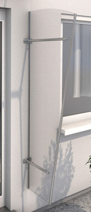 PT/ET akryl boční stěna stříbrná / čirá 185 x 60 cm
