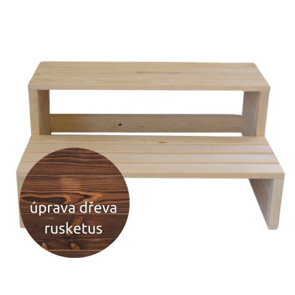 Schůdky k vířivce RUSKETUS - 2 nášlapy, šíře 100 cm