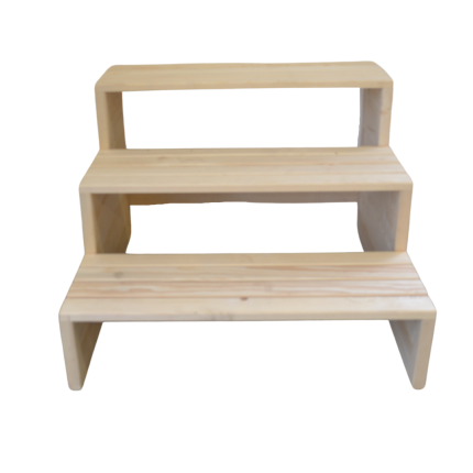Schůdky k vířivce NATURAL - 3 nášlapy, šíře 100 cm