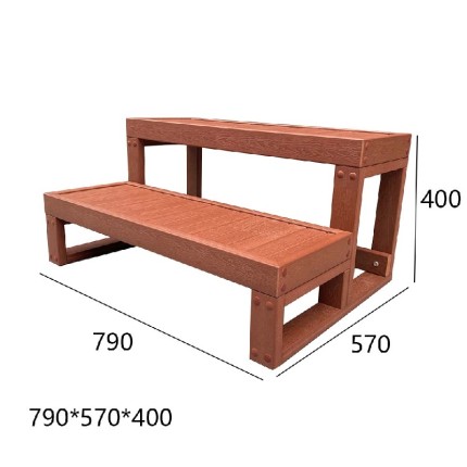 Schůdky k vířivce - brown - 2 stupně (šířka 79 cm)