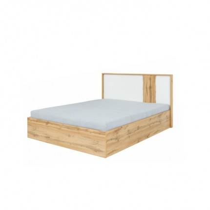 Postel s úložným prostorem 160x200 VODENA dub wotan / bílá
