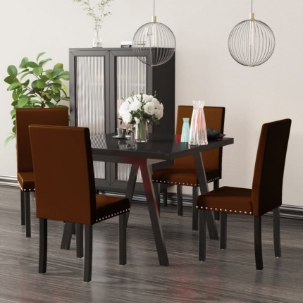 Jídelní židle 4 ks PVC / dřevo Dekorhome