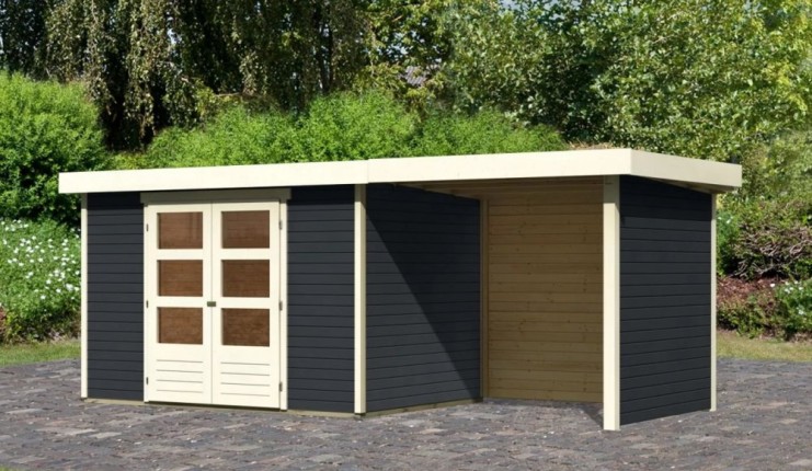 Dřevěný zahradní domek ASKOLA 4 s přístavkem 240 Dekorhome
