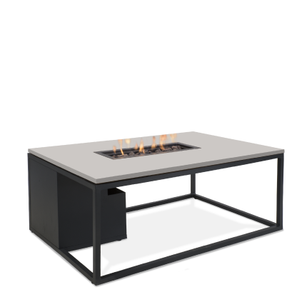 Stůl s plynovým ohništěm COSI- typ Cosiloft 120 černý rám / deska šedá