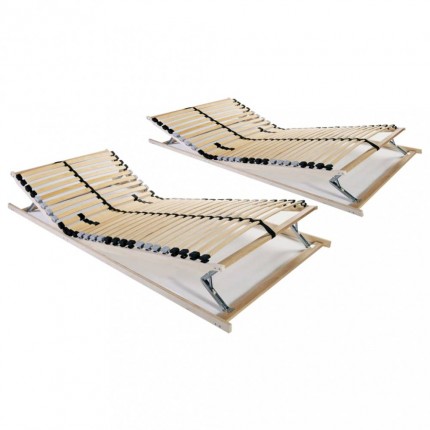 vidaXL Lamelové rošty do postele 2 ks 28 lamel 7 zón 90 x 200 cm