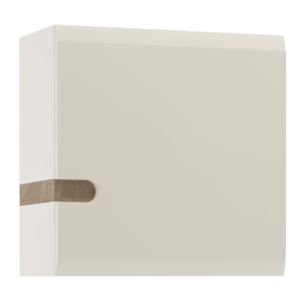 Závěsná skříňka LYNATET TYP 65 bílá vysoký lesk /dub sonoma tmavý truflový